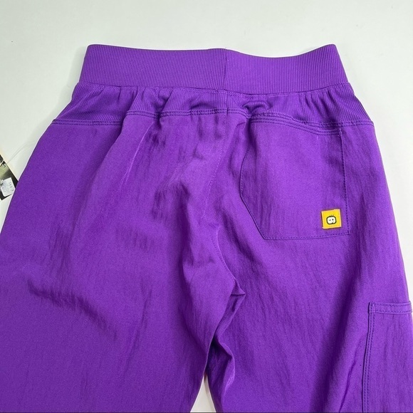 NEW WonderWink Purple Four-Stretch Elastic Waist No Iron Sport Cargo Scrub Pants - Picture 5 of 16